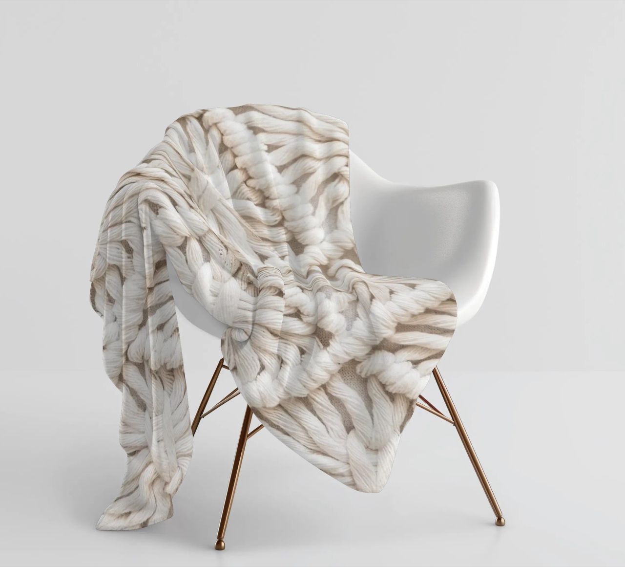 Boho macramé pattern - Stylish textile design fleece blanket by Whole©