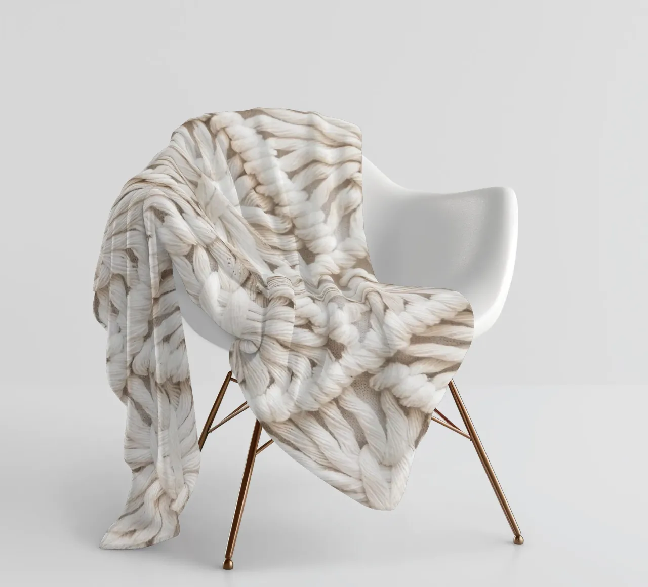 Boho Makramee Muster – Stilvolles Textildesign Fleecedecke von Whole©