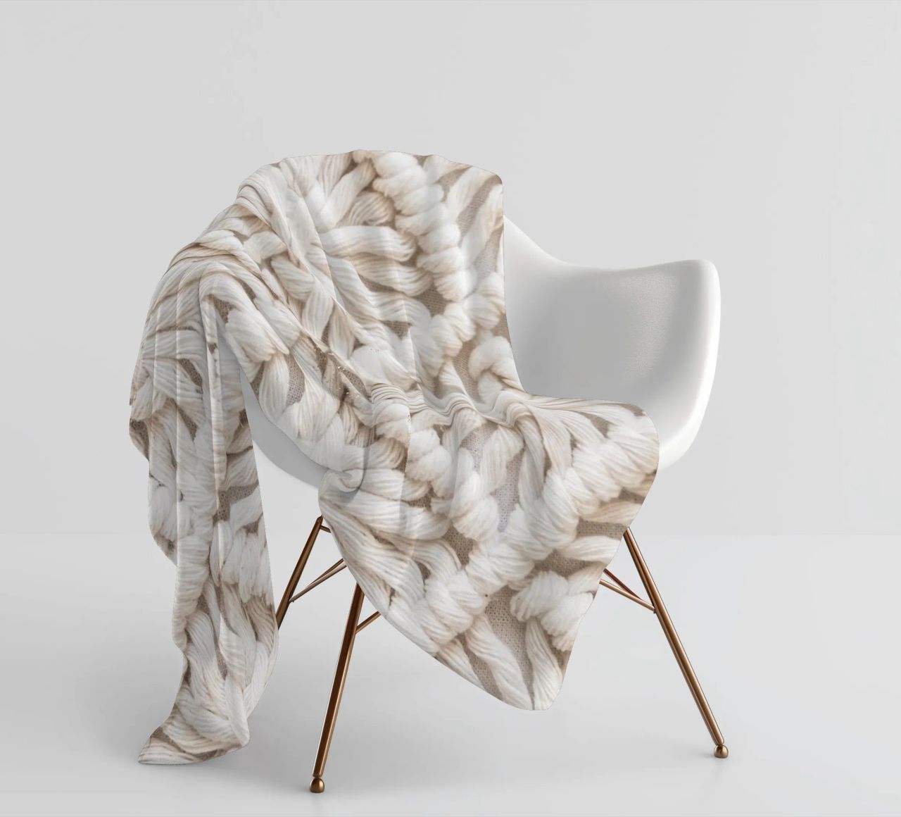 Boho macramé pattern - Stylish textile design fleece blanket by Whole©