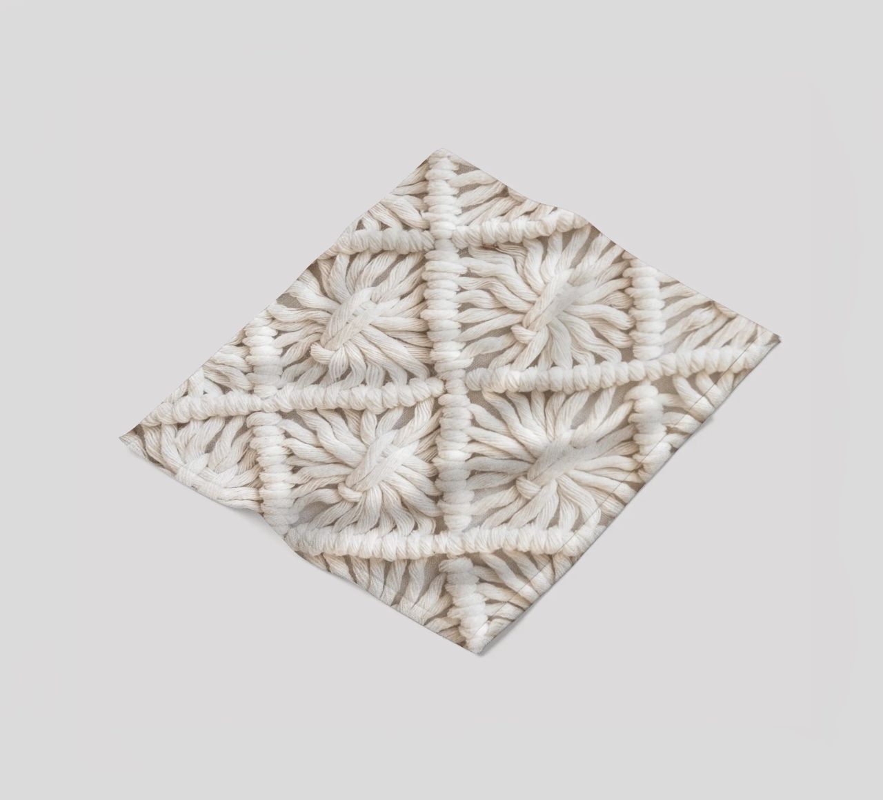 Boho macramé pattern - Stylish textile design fleece blanket by Whole©