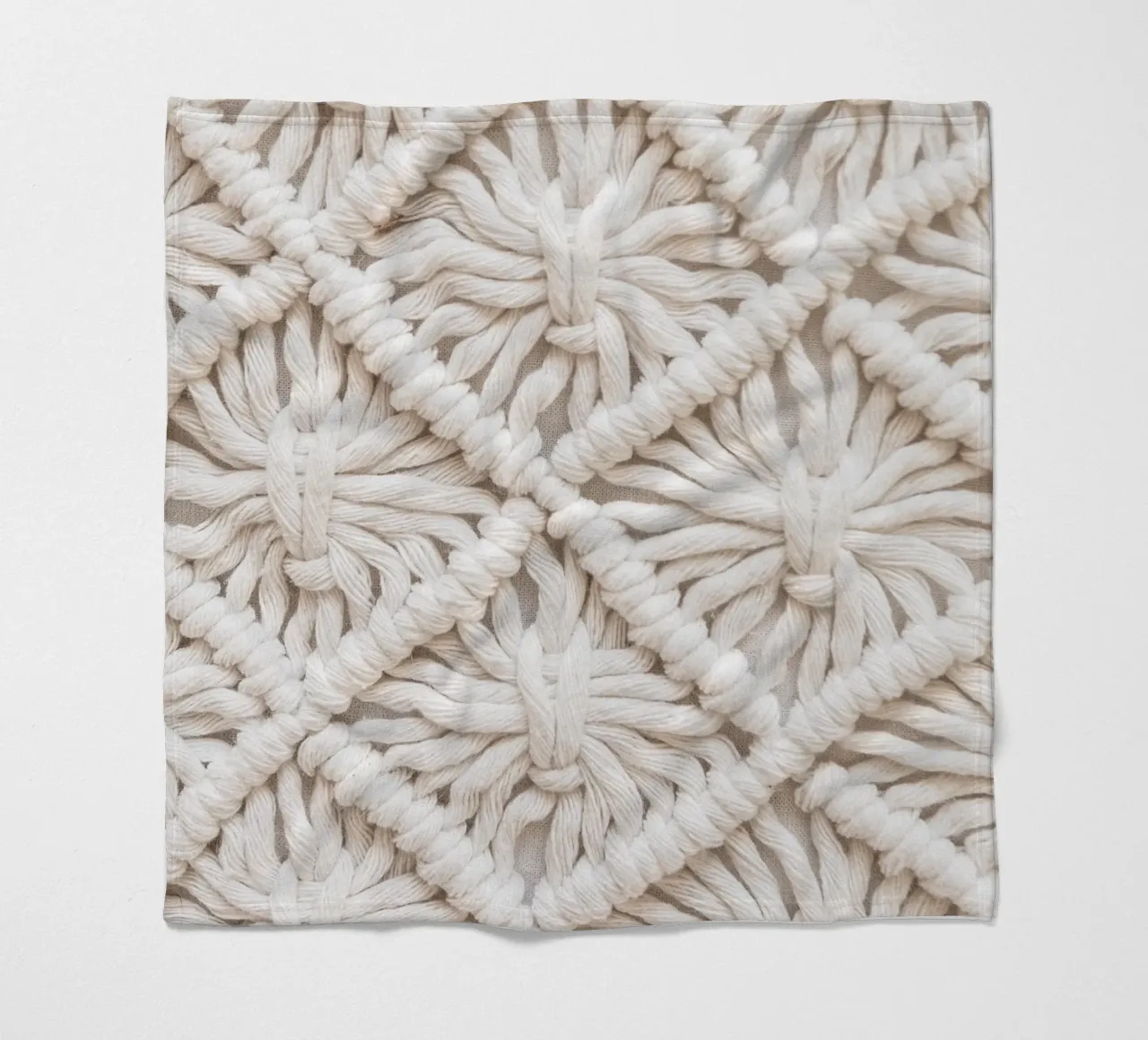 Boho Makramee Muster – Stilvolles Textildesign Fleecedecke von Whole©