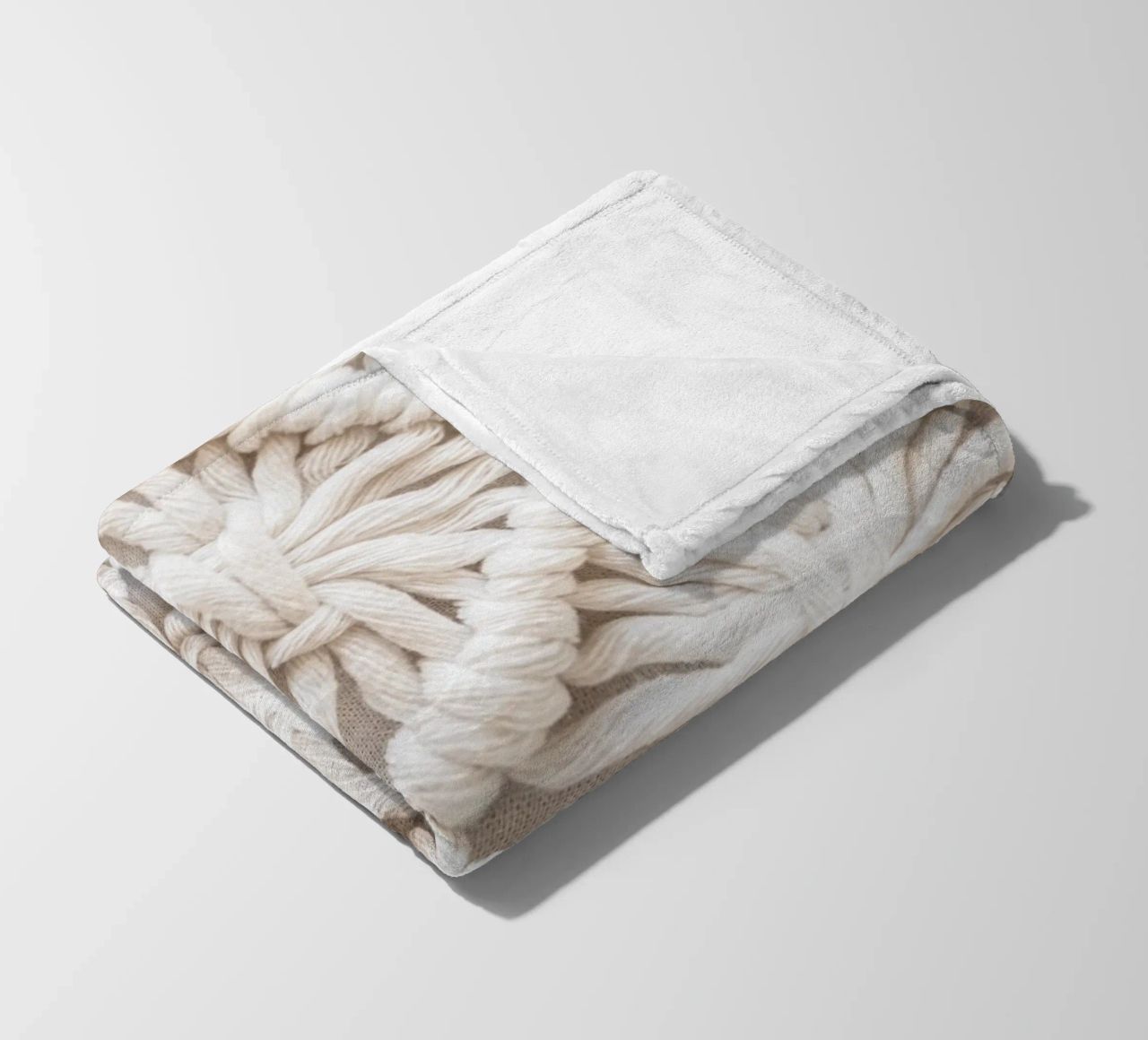 Boho macramé pattern - Stylish textile design fleece blanket by Whole©