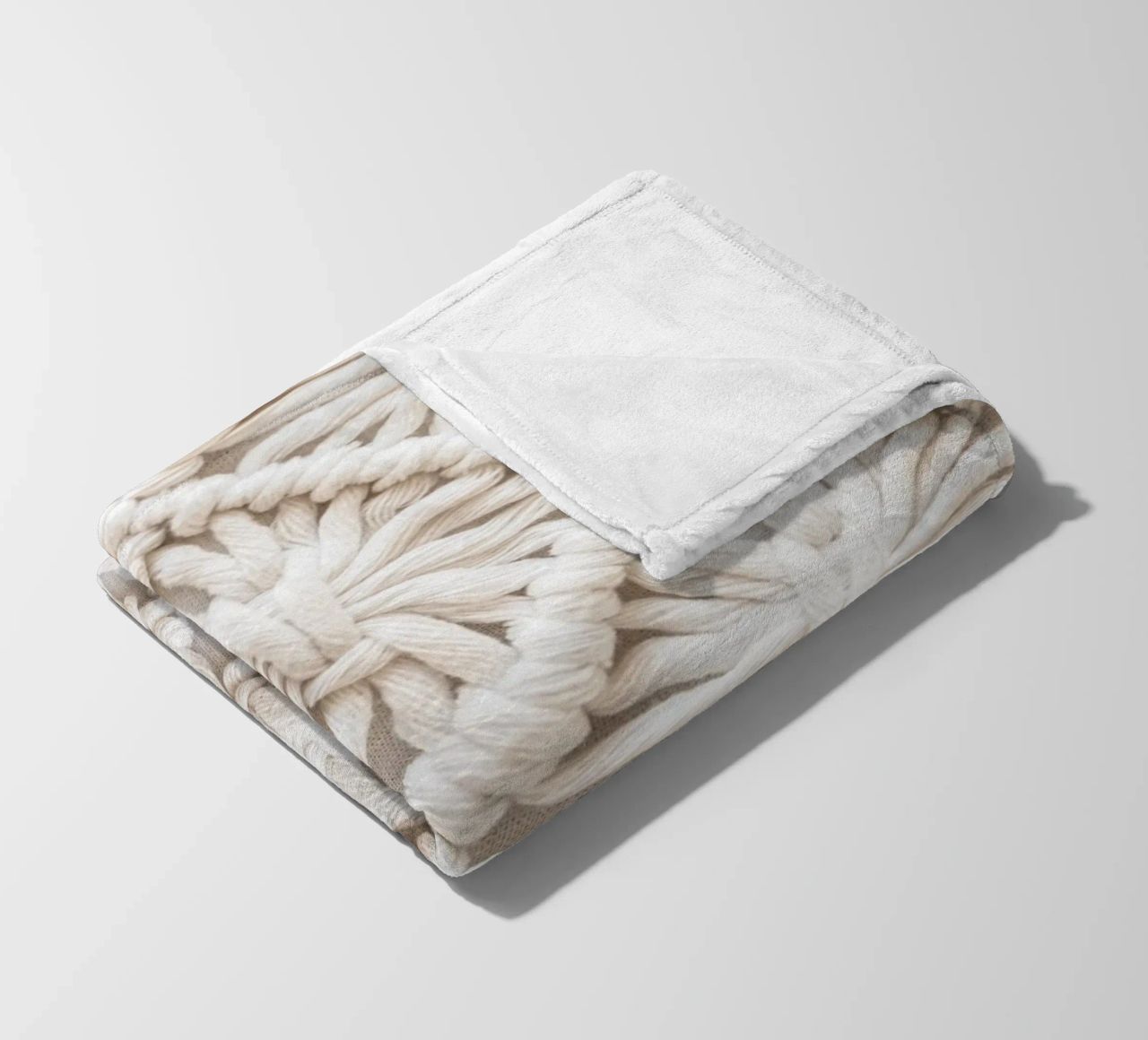 Boho macramé pattern - Stylish textile design fleece blanket by Whole©
