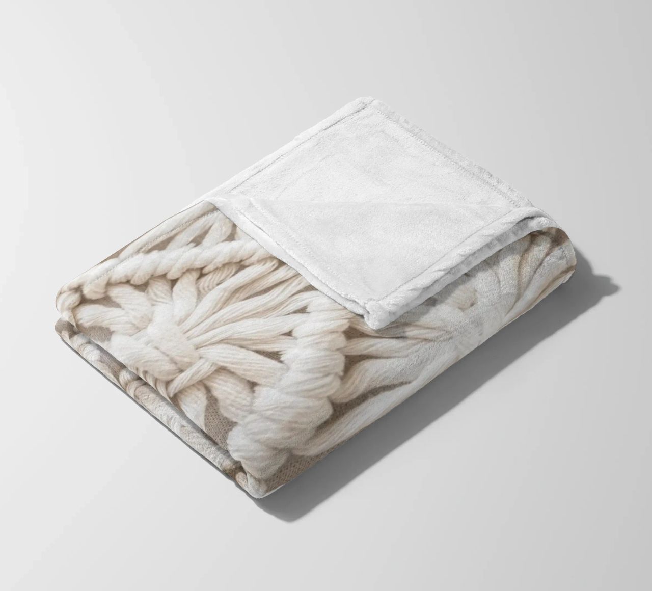 Boho macramé pattern - Stylish textile design fleece blanket by Whole©
