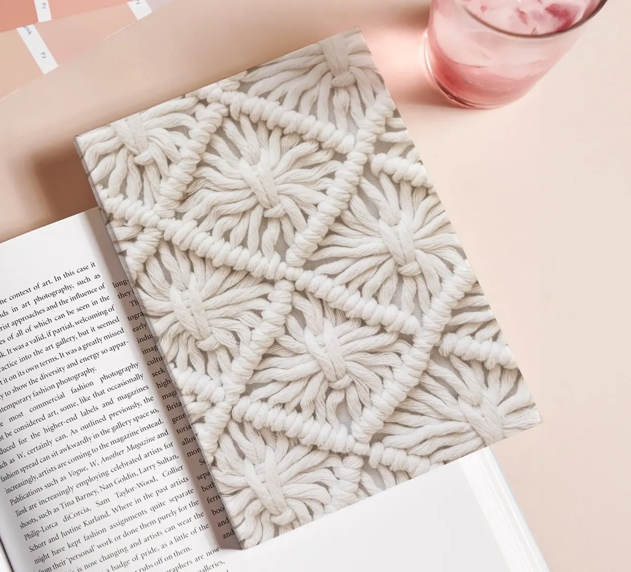 Boho macramé pattern - Stylish textile design notebook by Whole©