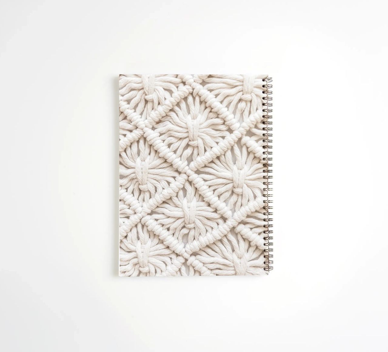 Boho macramé pattern - Stylish textile design spiral notebook by Whole©