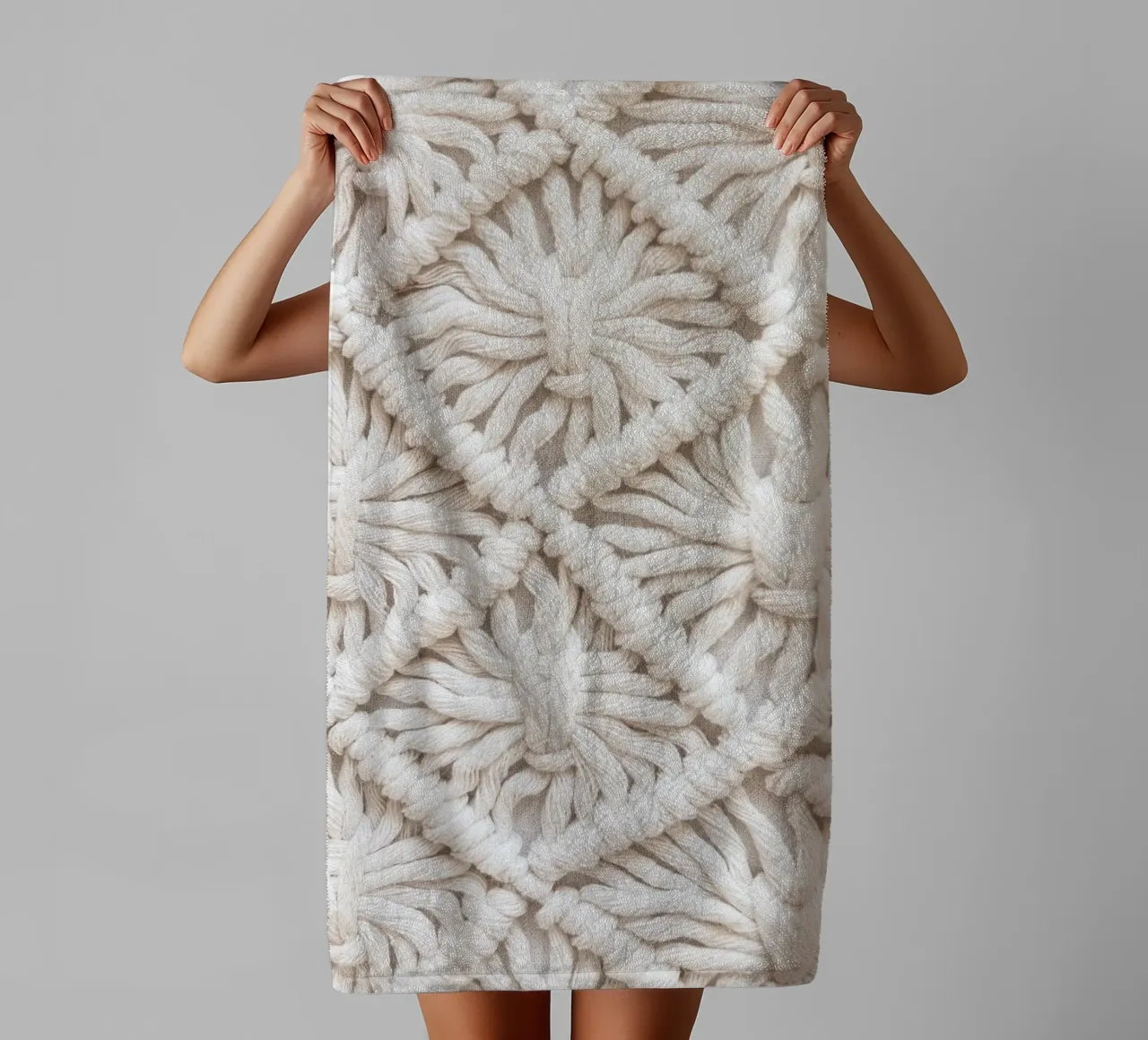 Boho macramé pattern - Stylish textile design towel by Whole©