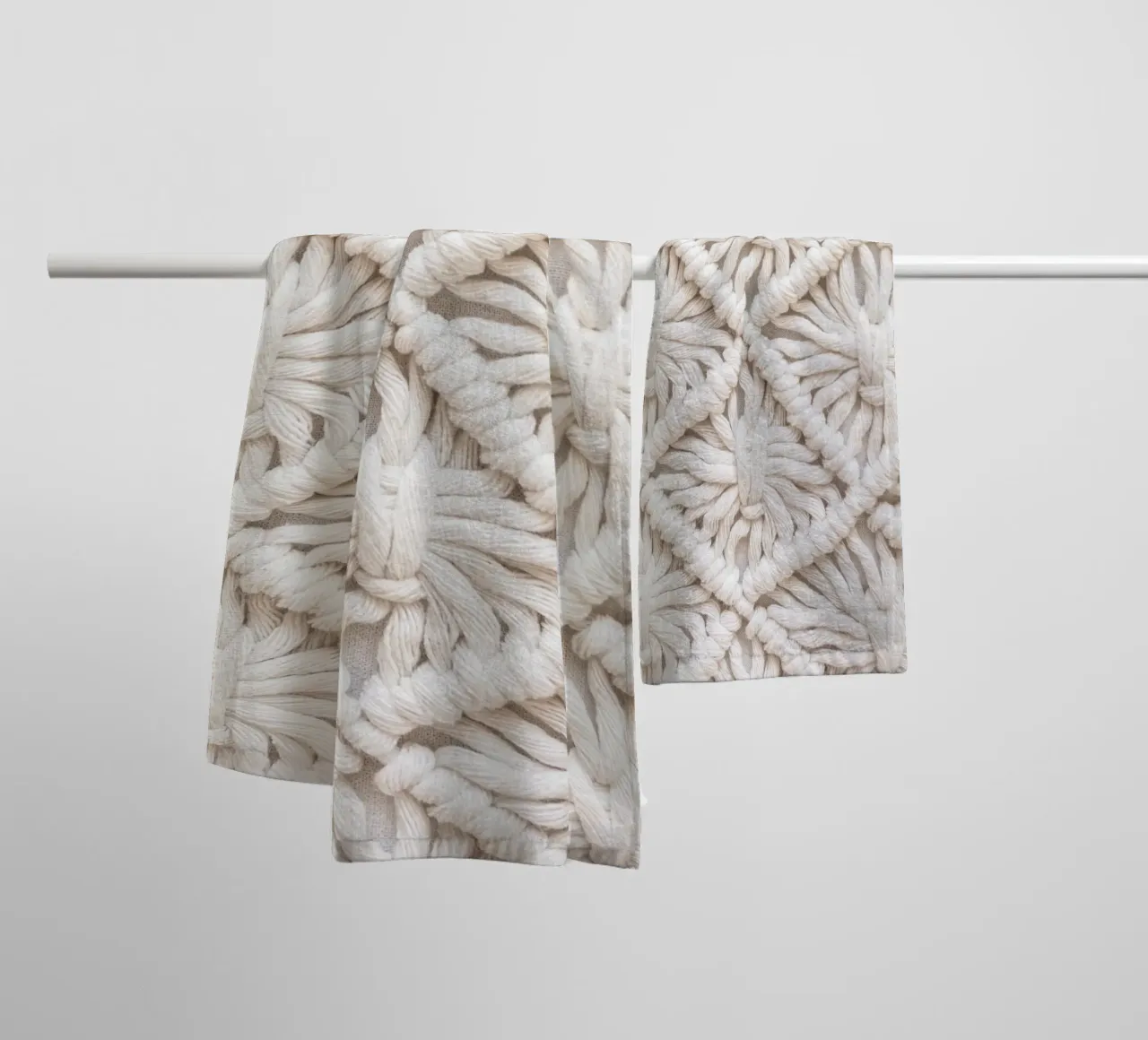 Boho macramé pattern - Stylish textile design towel by Whole©