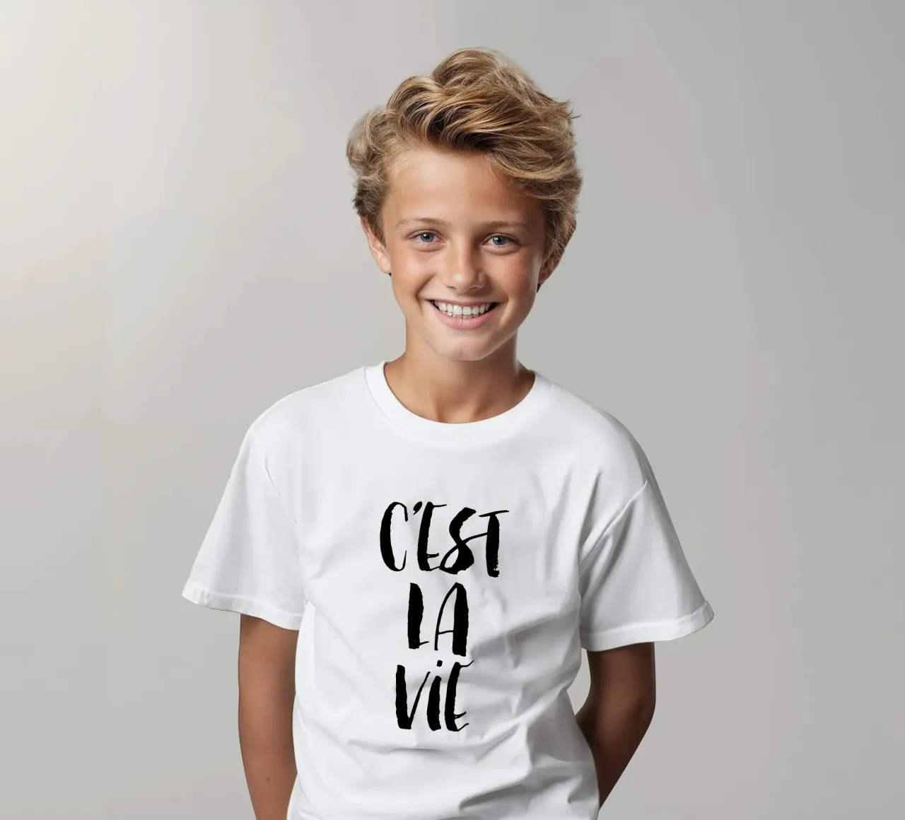 Cest La Vie in Black and White kids t-shirt by THE MOTIVATED TYPE
