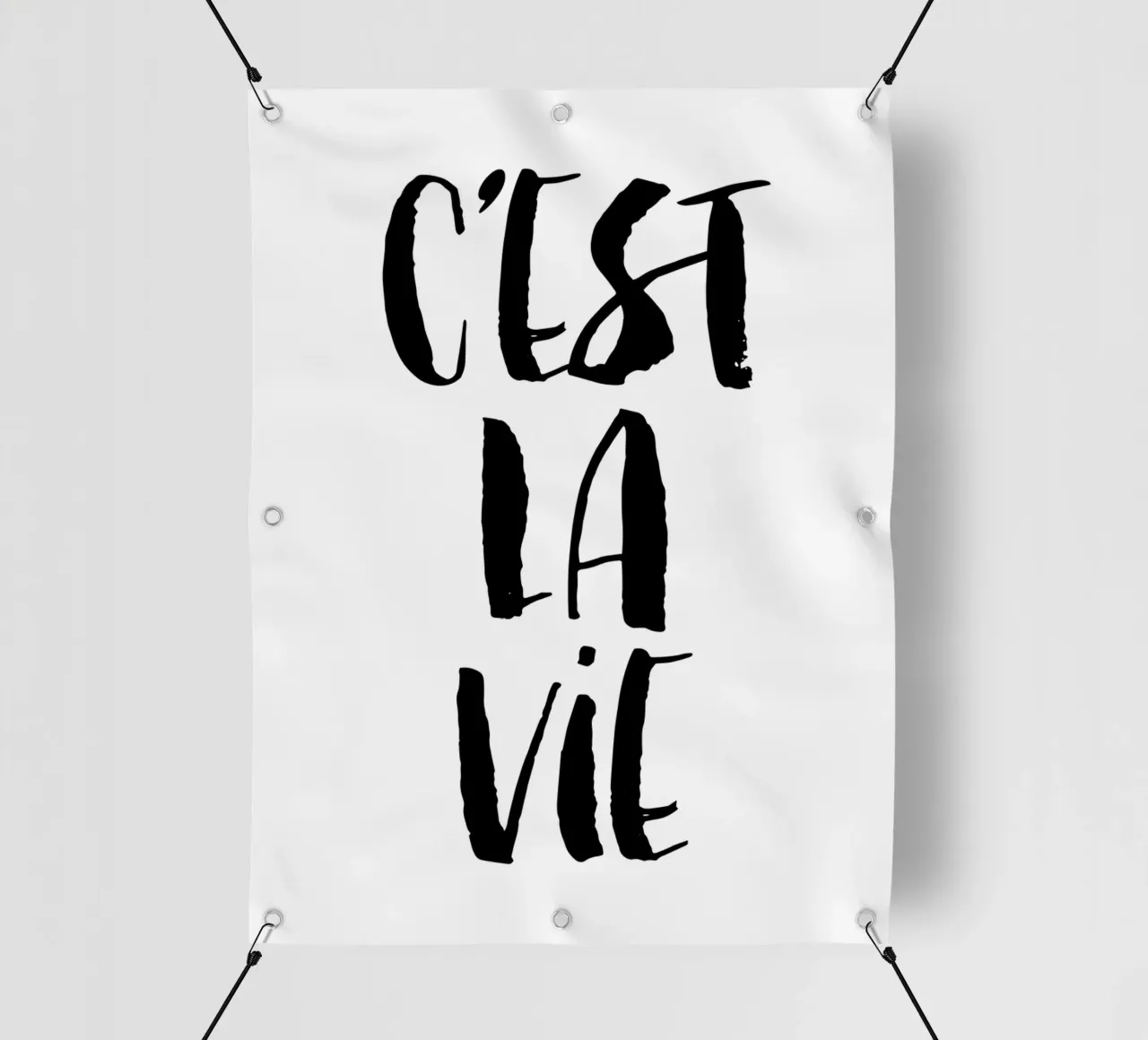 Cest La Vie in bianco e nero telo in pvc da THE MOTIVATED TYPE