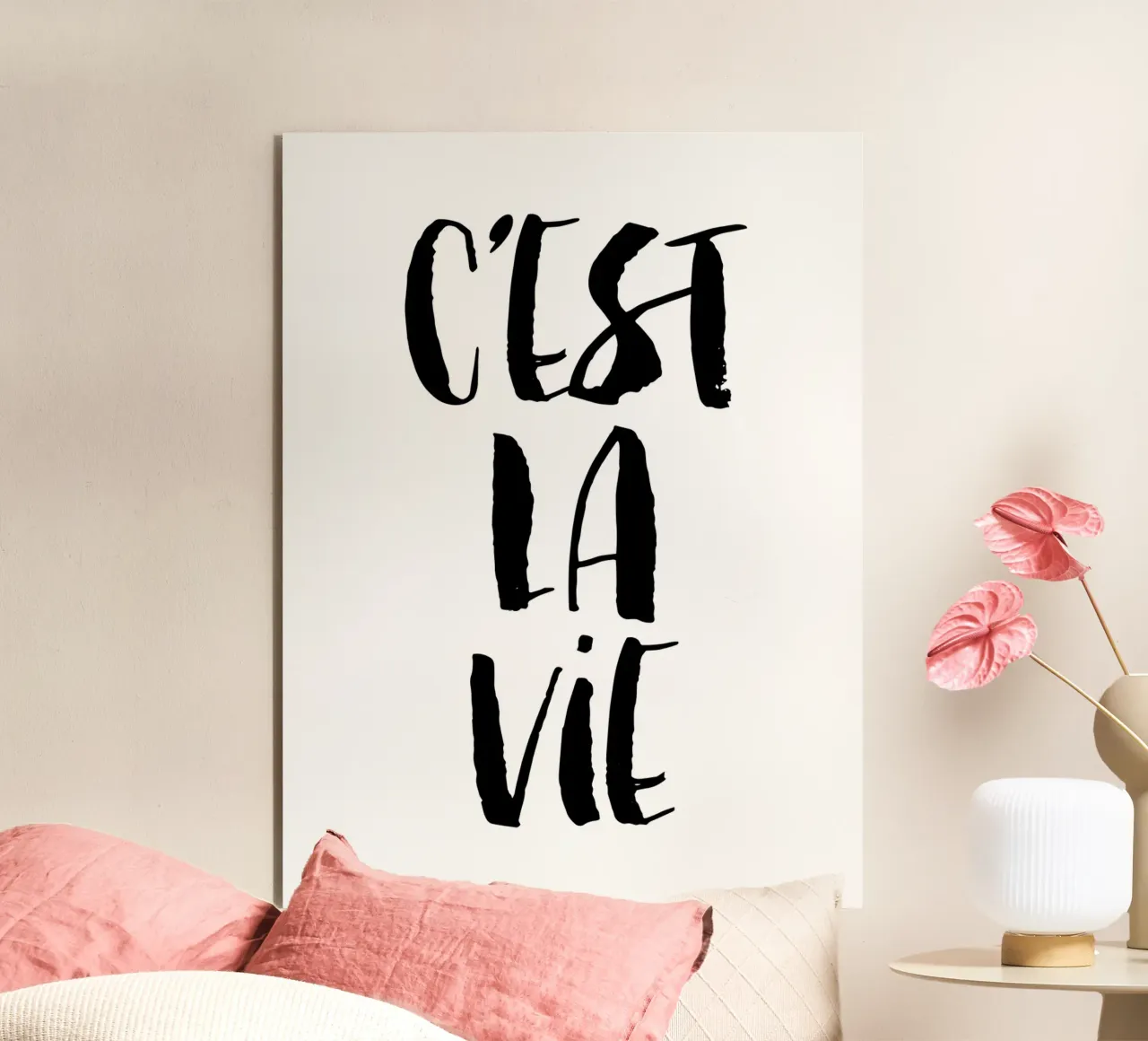 Cest La Vie in bianco e nero alluminio dibond da THE MOTIVATED TYPE