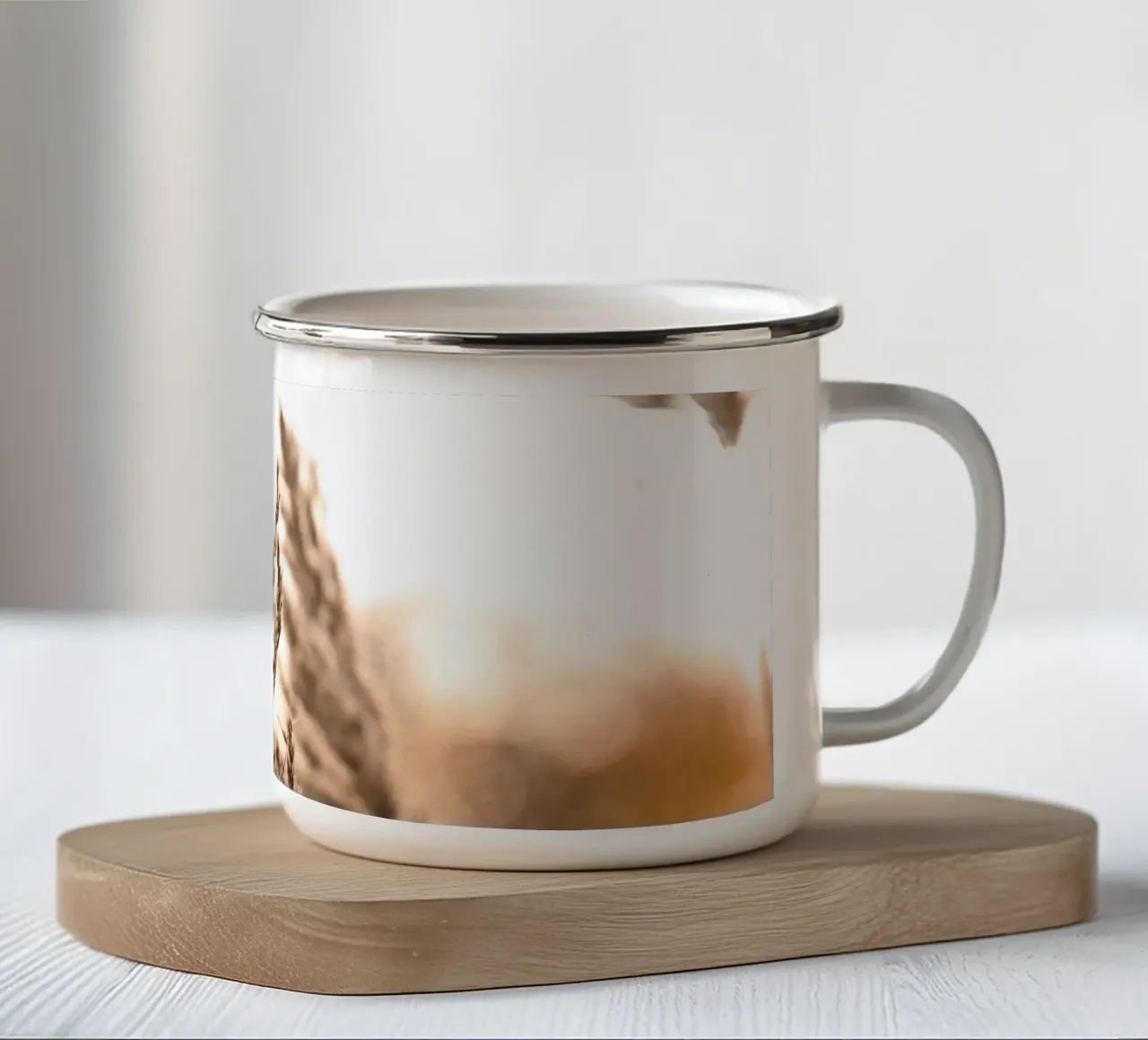 Natural grasses in warm earthy tones - Soft natural aesthetics enamel mug by Whole©