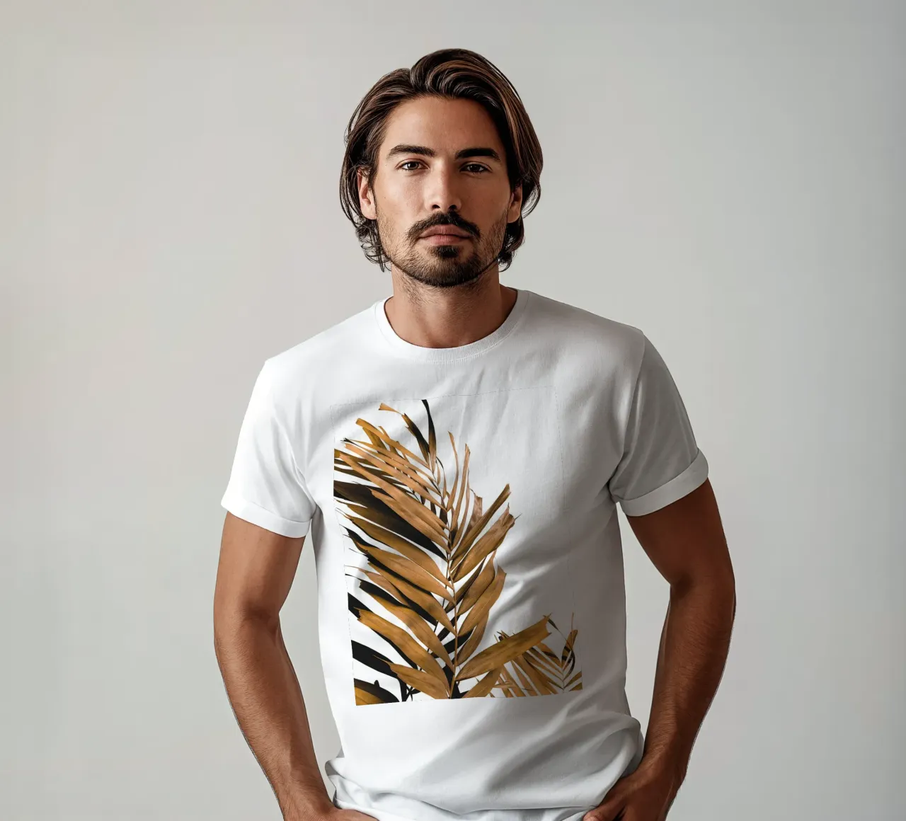 Foglie di palma minimaliste in marrone caldo - natura pura t-shirt da Whole©