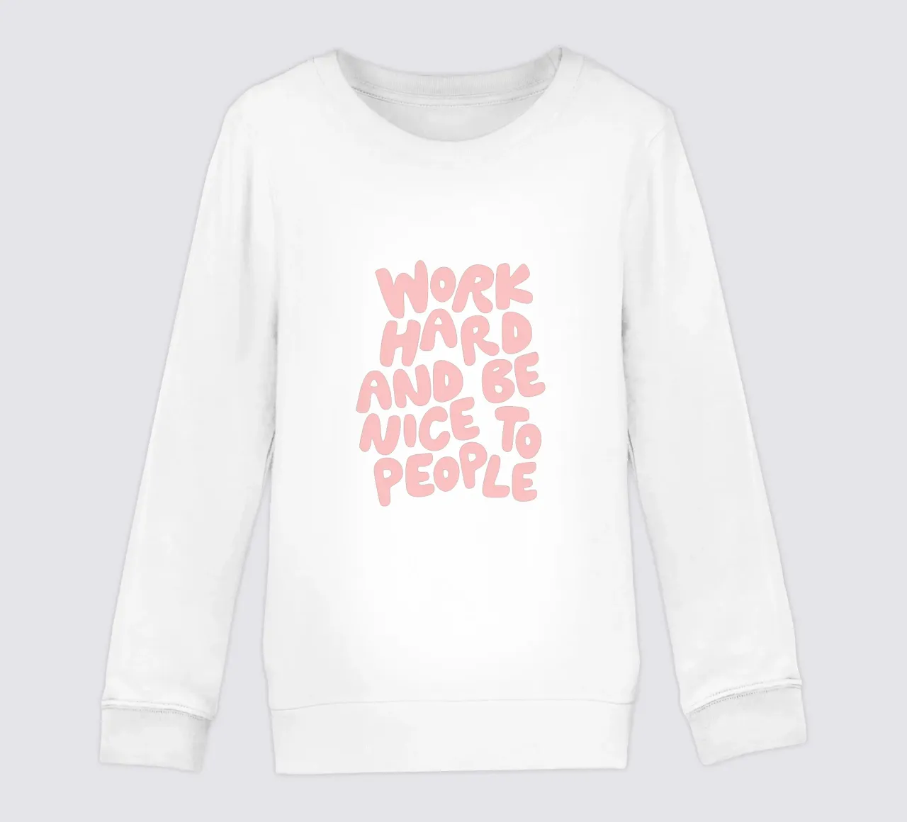 Lavorare sodo ed essere gentili con le persone in verde e rosa pesca felpa bambino da THE MOTIVATED TYPE