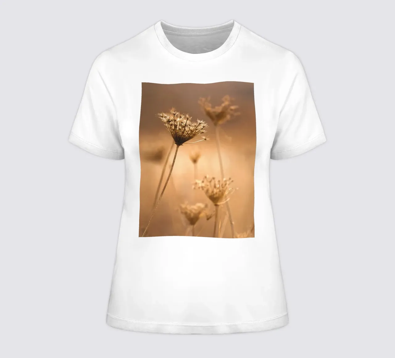 Filigree nature in warm sepia - timeless elegance women's fitted t-shirt by Whole©