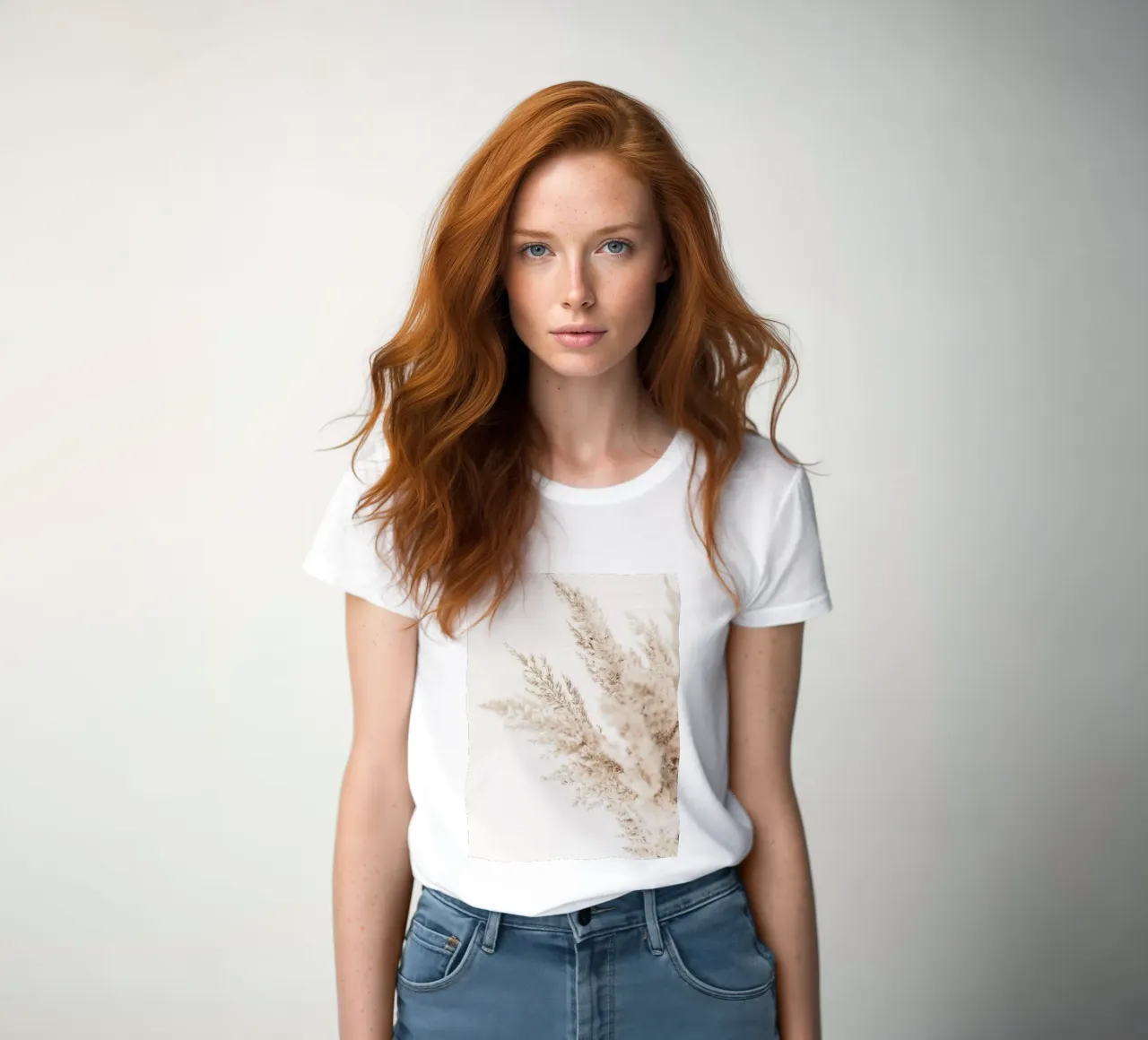 Elegant pampas grass - Minimalist natural design women's fitted t-shirt by Whole©