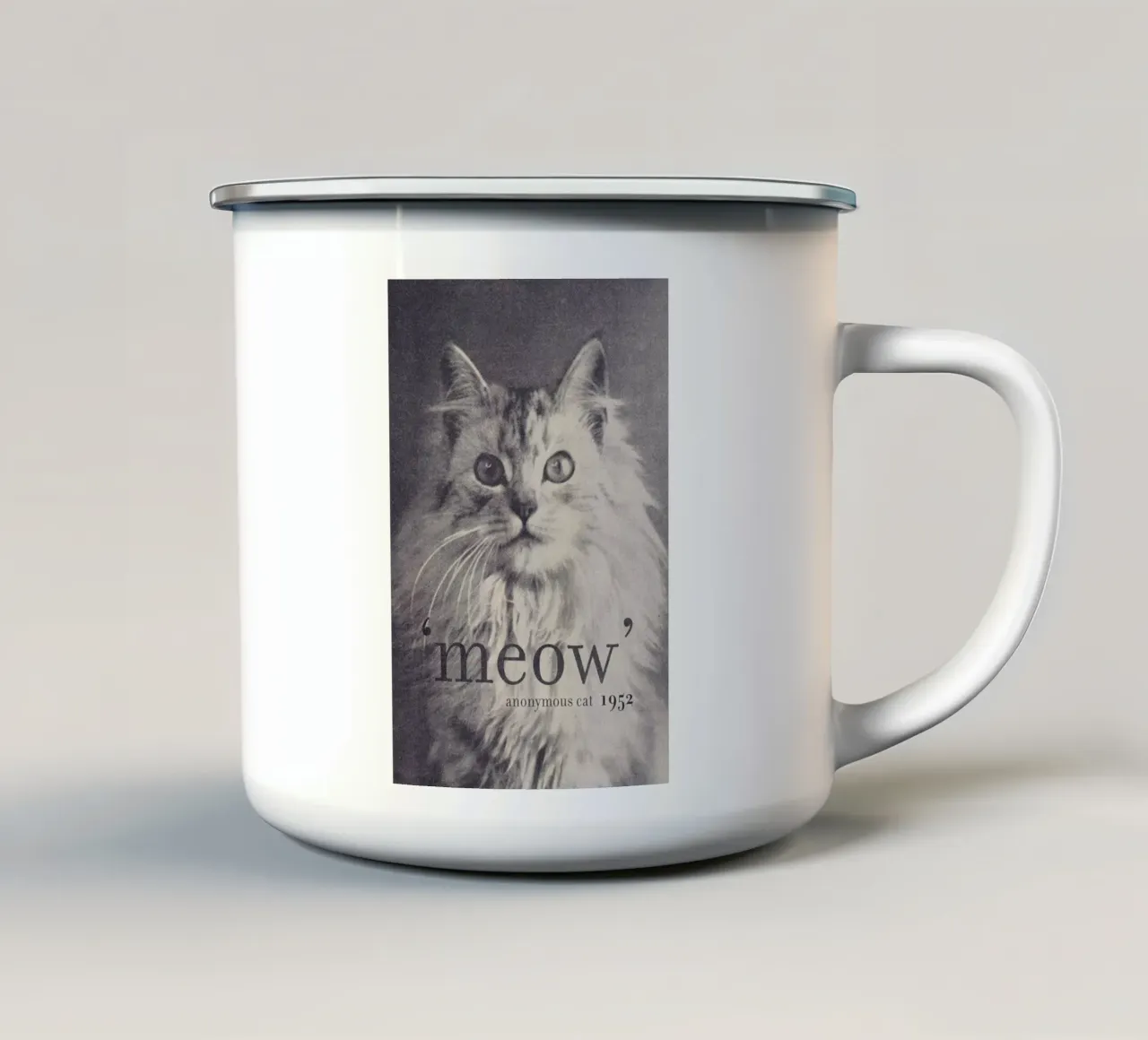 Famous Quote - Cat tazza in smalto da Florent Bodart