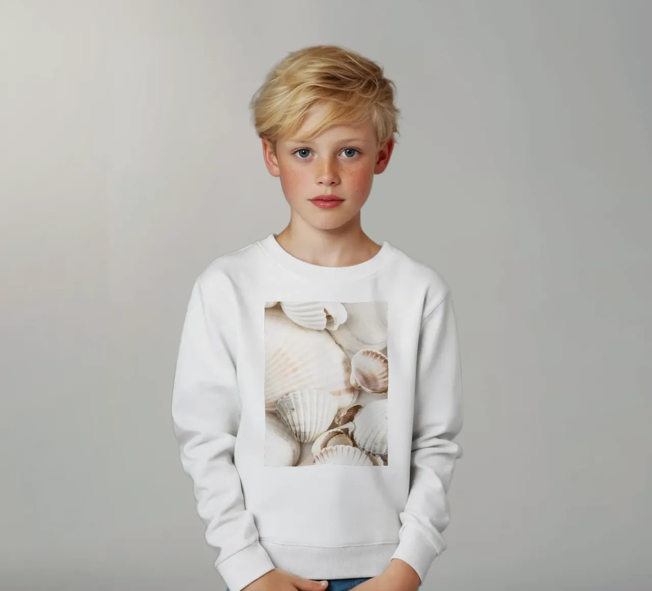 Diseño de concha: un aspecto marítimo natural para el hogar sudadera para niño de Whole©