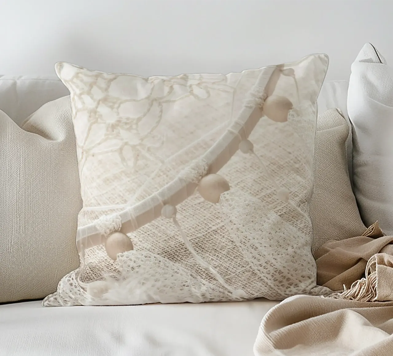 Boho dreamcatcher - natural lightness for your home decorative cushion by Whole©