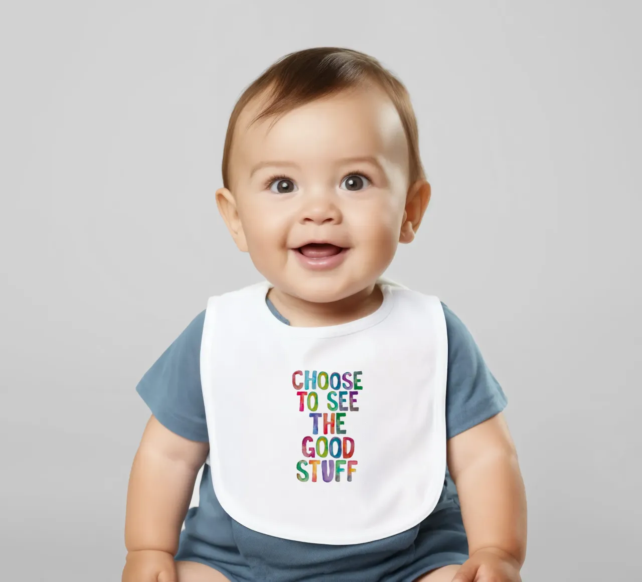 Scegliete di vedere le cose belle Rainbow Typography Design bavaglino da THE MOTIVATED TYPE