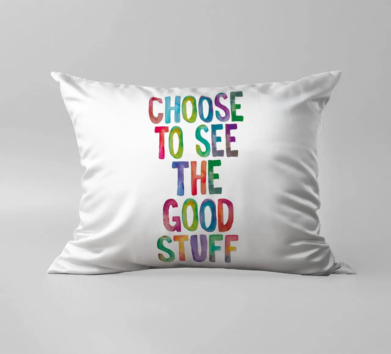 Scegliete di vedere le cose belle Rainbow Typography Design cuscino da THE MOTIVATED TYPE