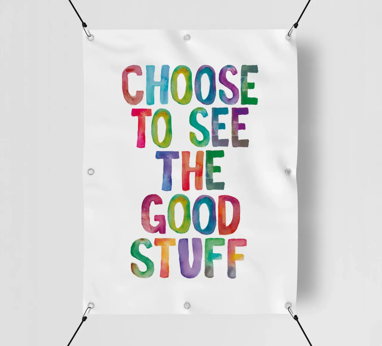 Scegliete di vedere le cose belle Rainbow Typography Design telo in pvc da THE MOTIVATED TYPE