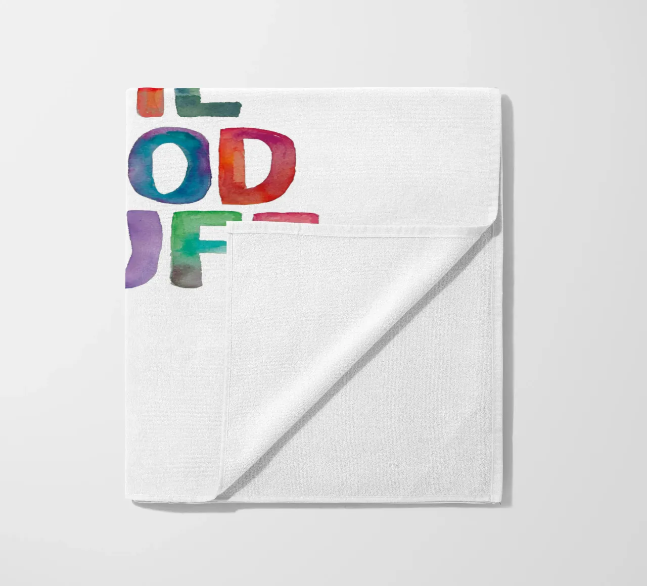 Scegliete di vedere le cose belle Rainbow Typography Design telo mare da THE MOTIVATED TYPE