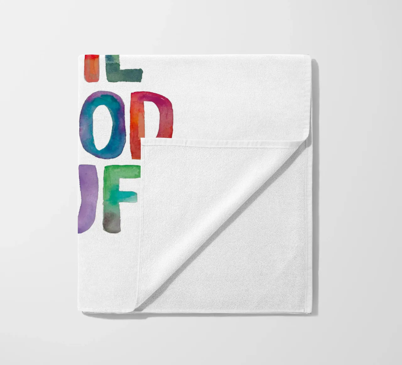 Scegliete di vedere le cose belle Rainbow Typography Design telo mare da THE MOTIVATED TYPE