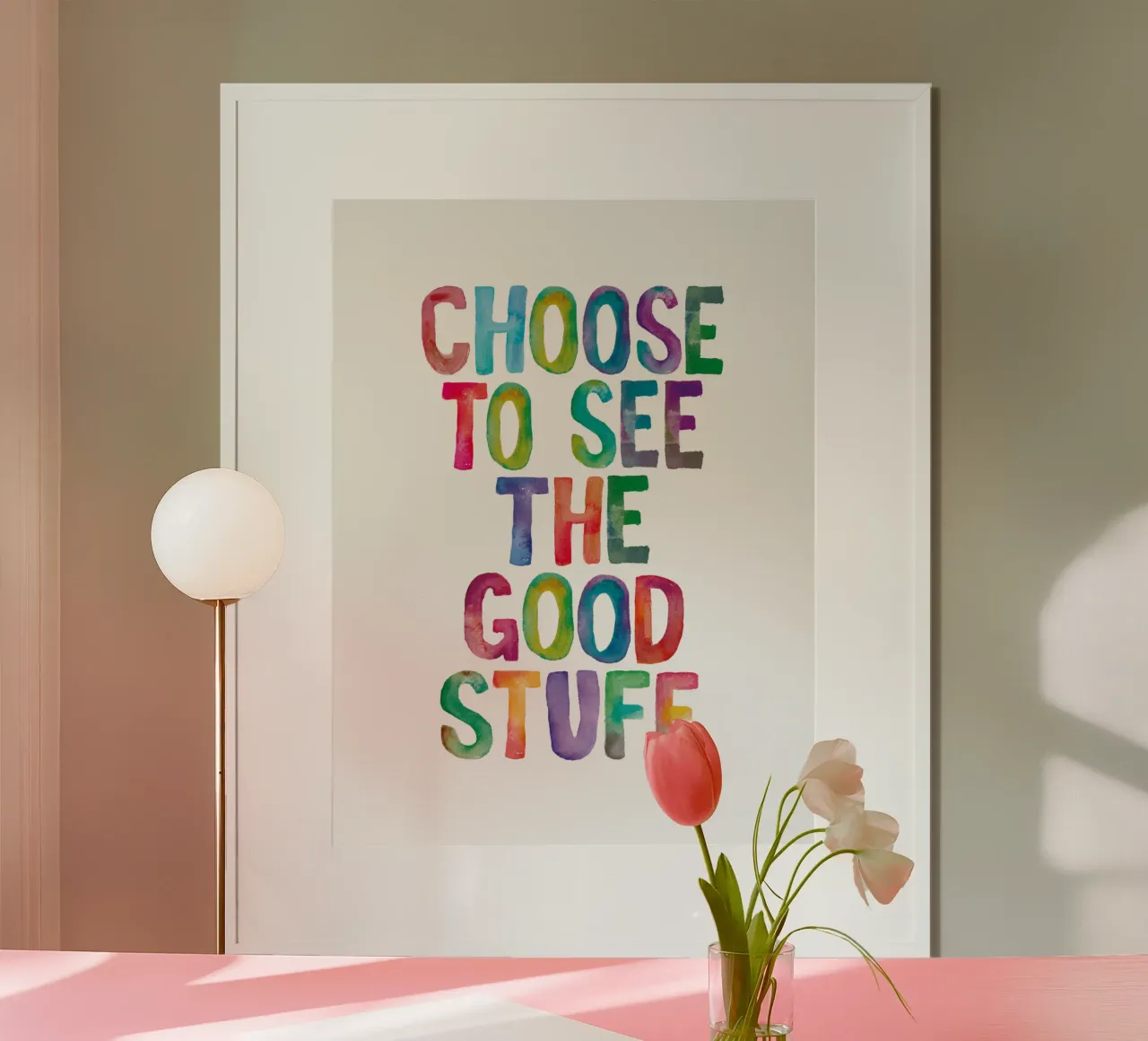 Scegliete di vedere le cose belle Rainbow Typography Design carta hahnemühle da THE MOTIVATED TYPE