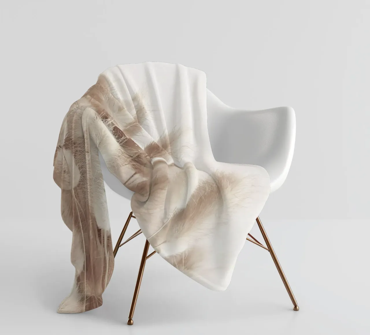Soft pampas grass - natural elegance in boho style fleece blanket by Whole©