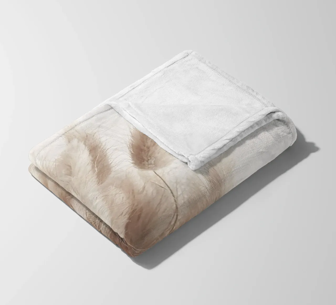 Soft pampas grass - natural elegance in boho style fleece blanket by Whole©