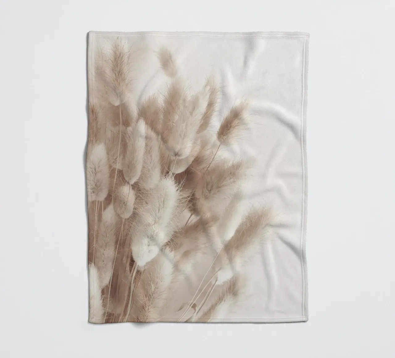 Soft pampas grass - natural elegance in boho style fleece blanket by Whole©