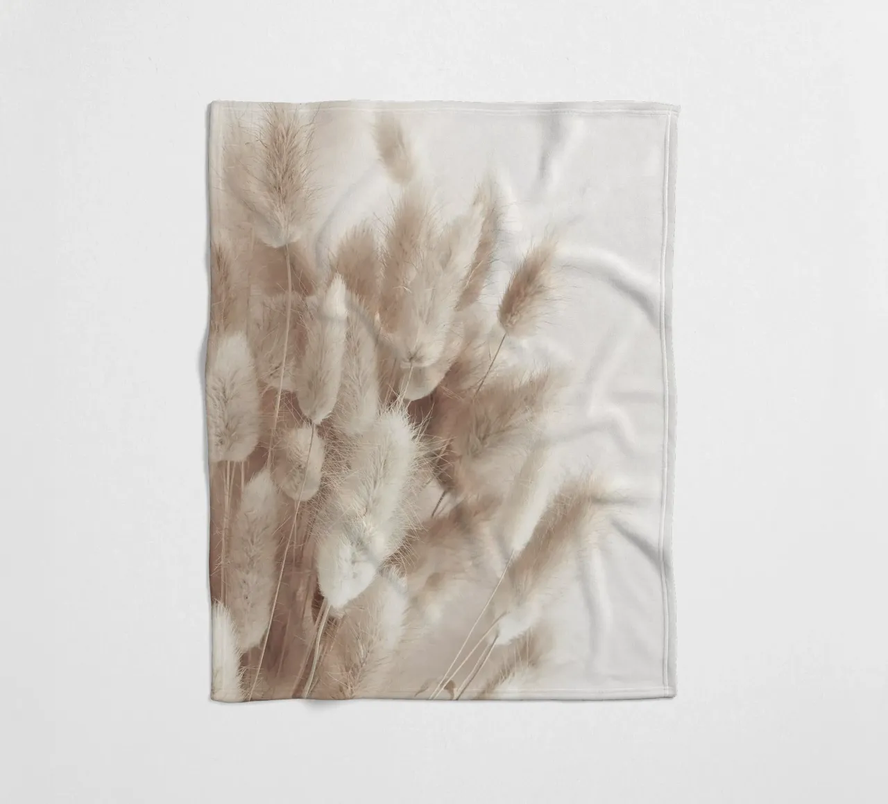 Soft pampas grass - natural elegance in boho style fleece blanket by Whole©