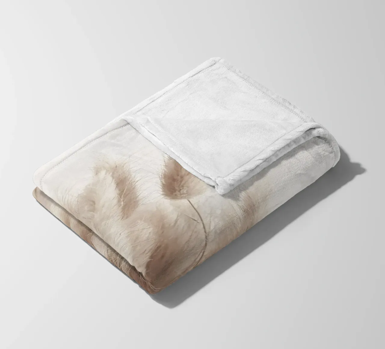 Soft pampas grass - natural elegance in boho style fleece blanket by Whole©