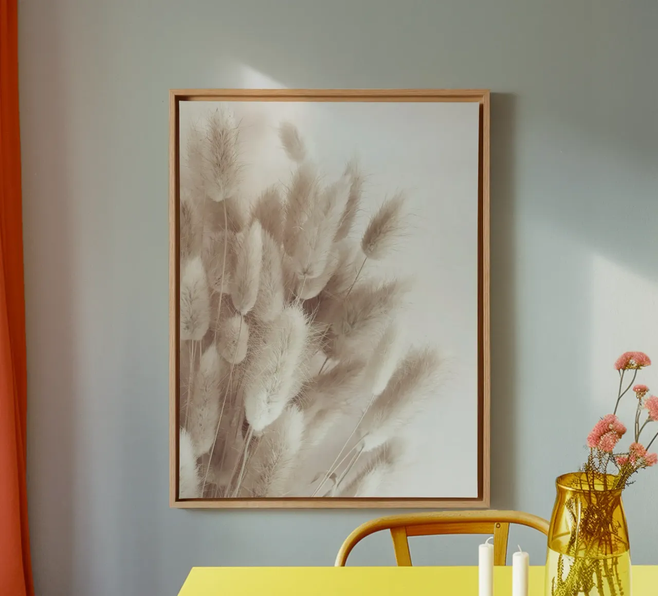 Soft pampas grass - natural elegance in boho style canvas by Whole©