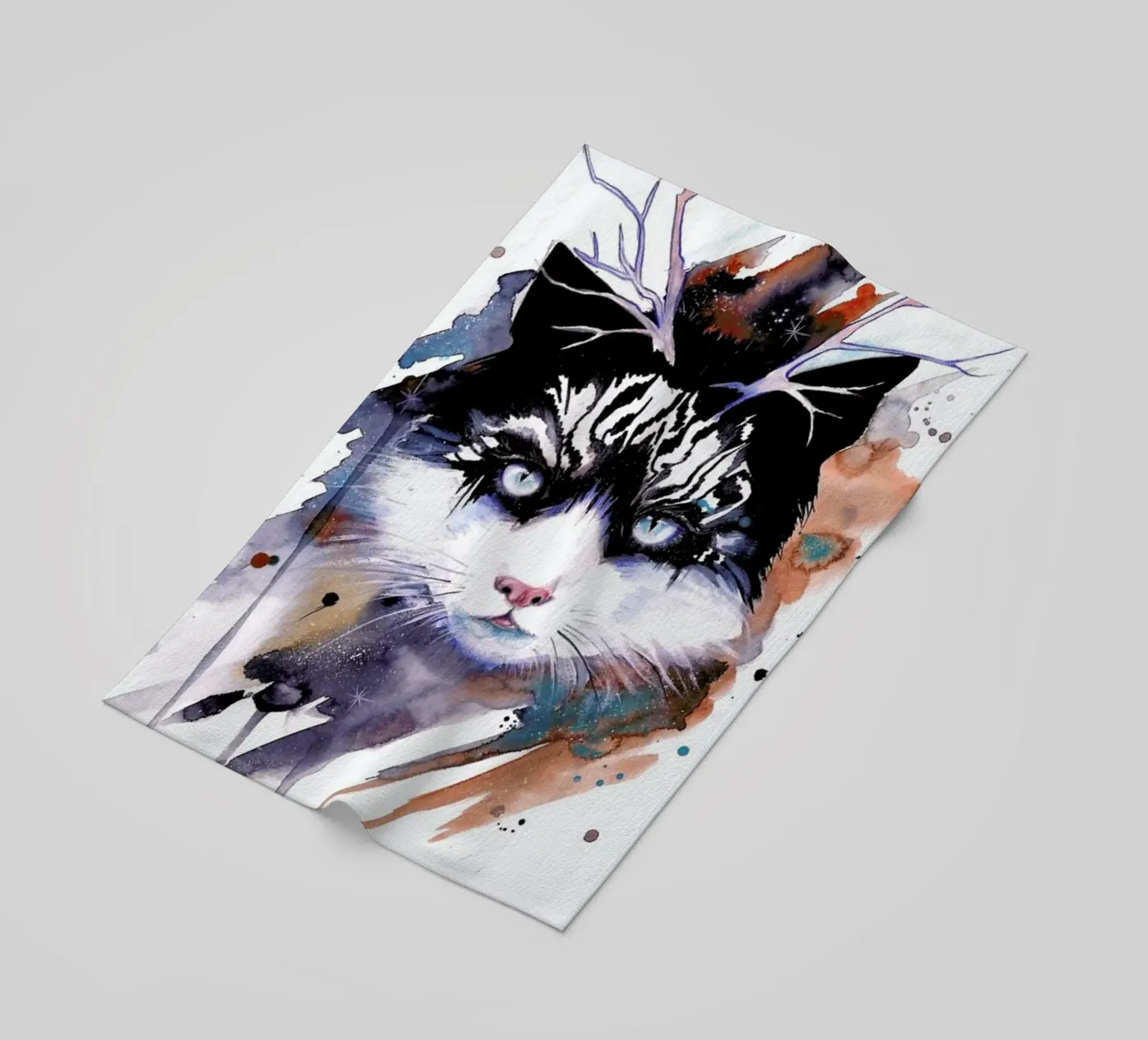 Cat beach towel by Pixie Cold