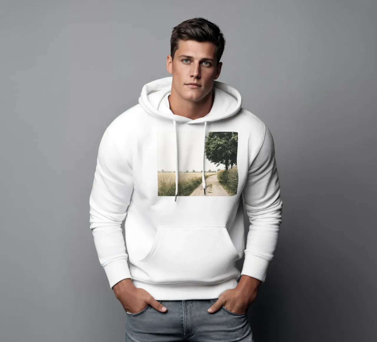 Sentiero rurale - Design naturalistico minimalista felpa con cappuccio da Whole©