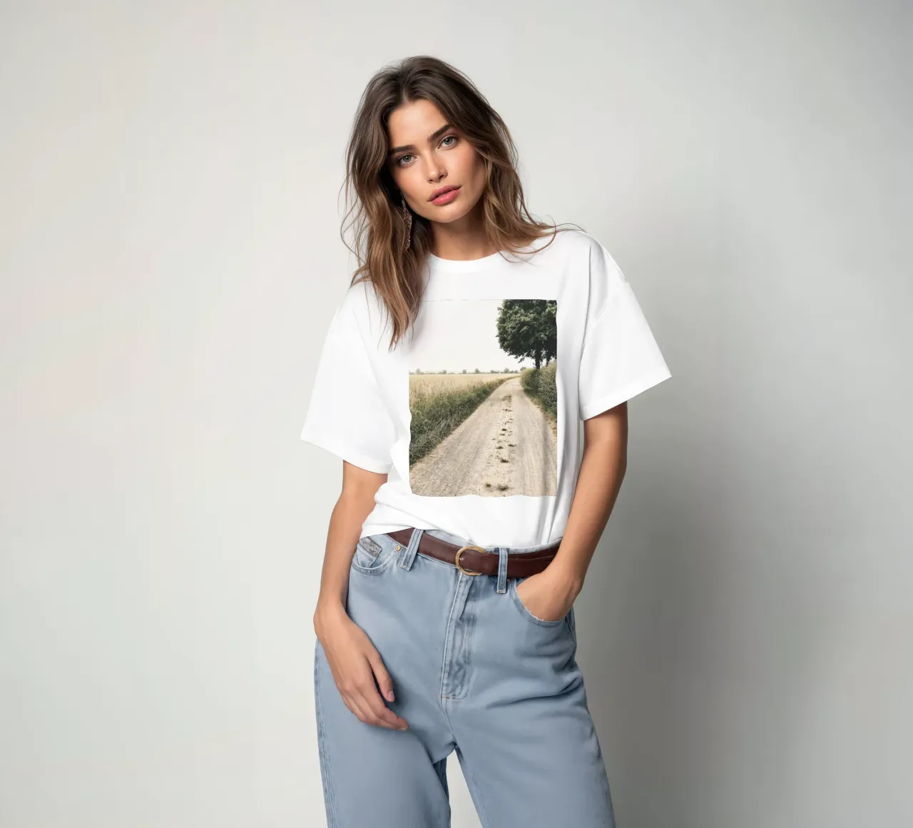 Sentiero rurale - Design naturalistico minimalista t-shirt da Whole©