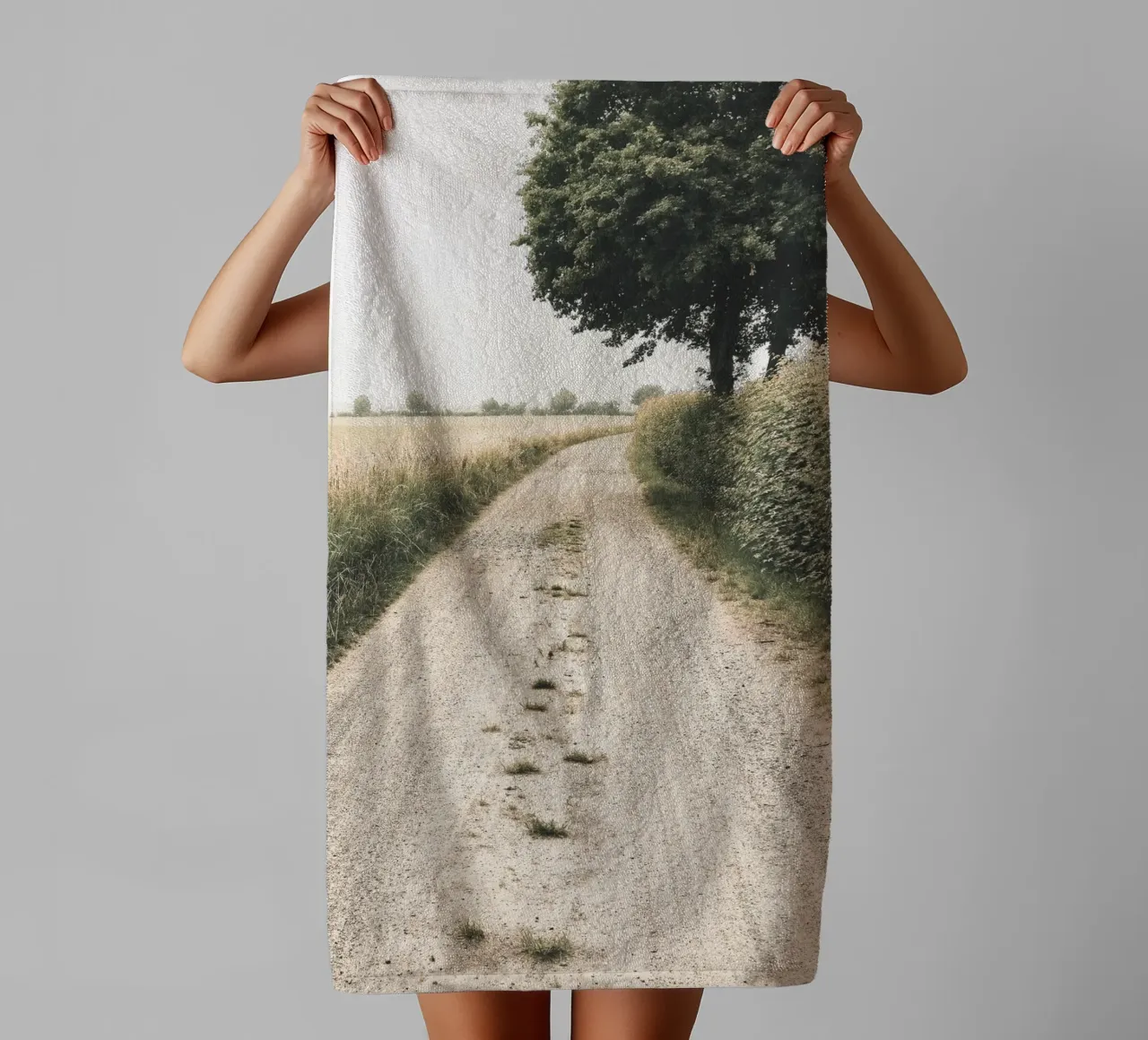 Rural path - Minimalist nature design towel by Whole©