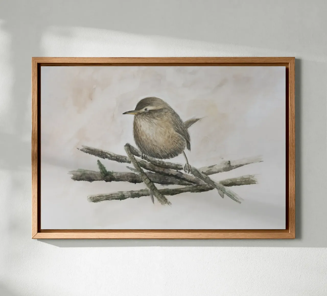 Wren - piccolo uccello con una voce squillante alluminio dibond da Barbara Buderath Illustrationen