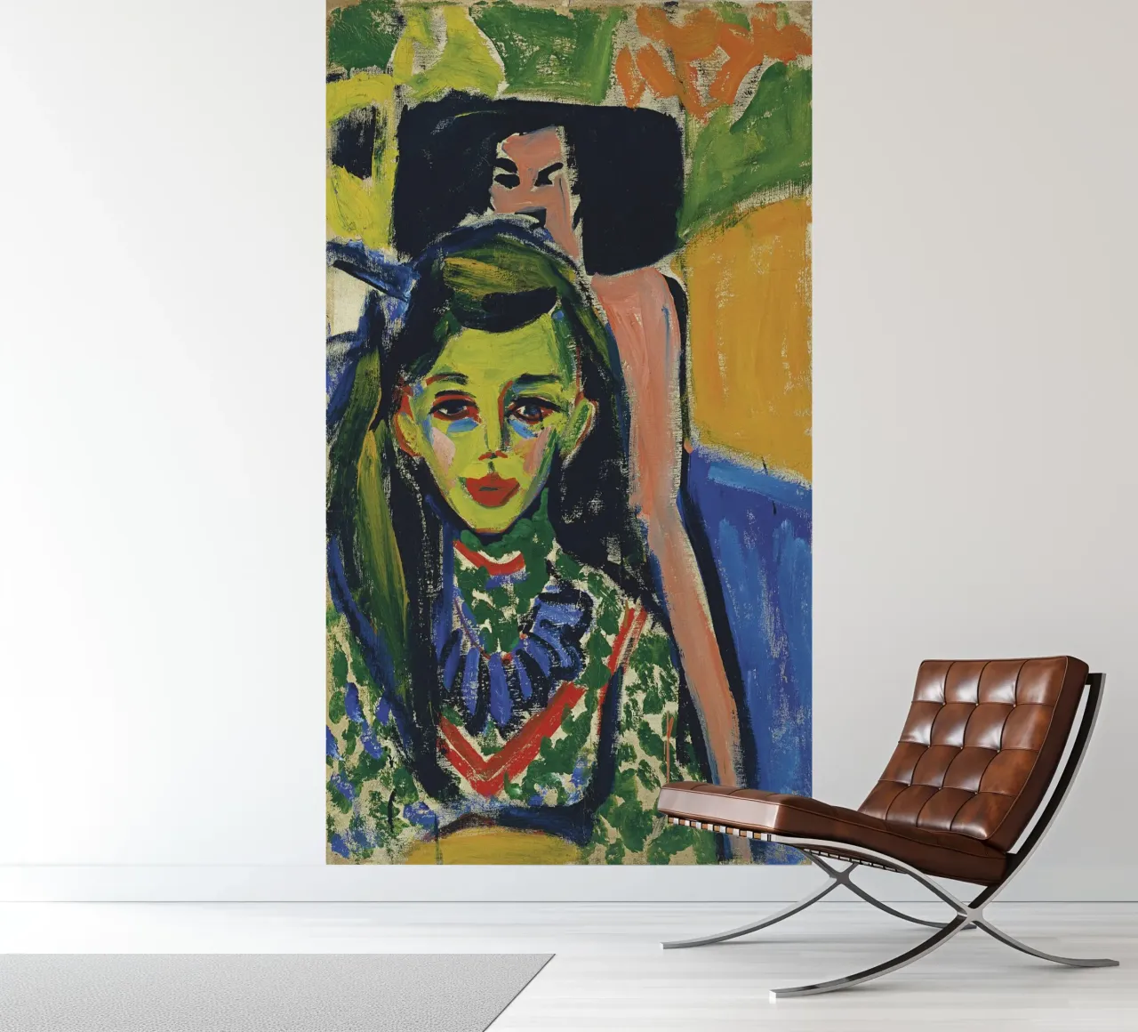 Ernst Ludwig Kirchner - Franzi in front of Carved Chair photo wallpaper by William Store