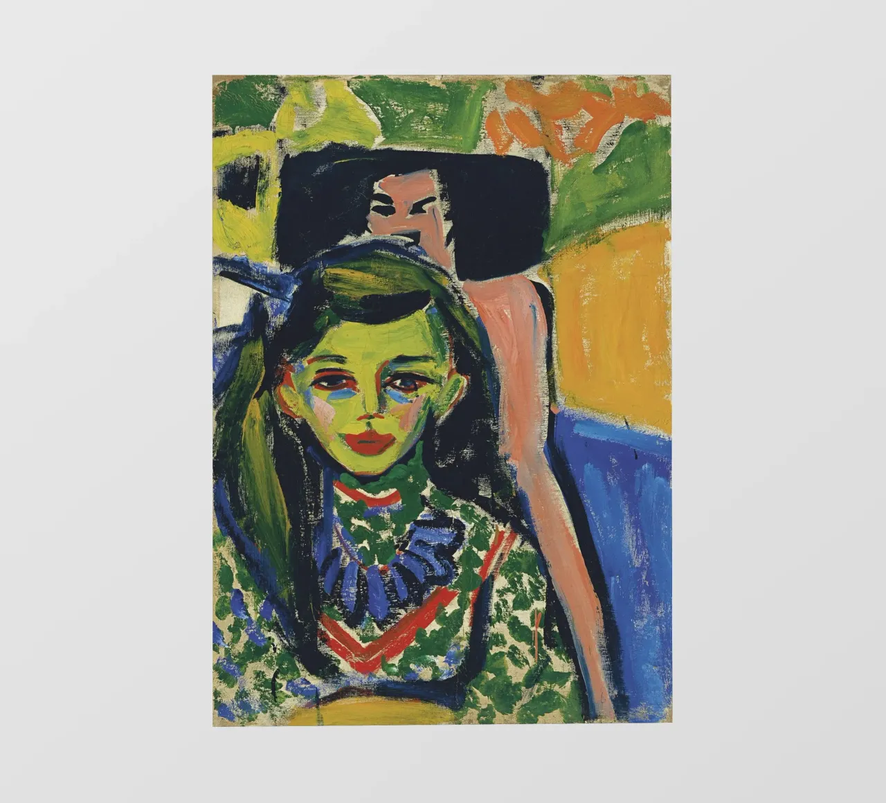 Ernst Ludwig Kirchner - Franzi davanti alla sedia intagliata telo in pvc da William Store