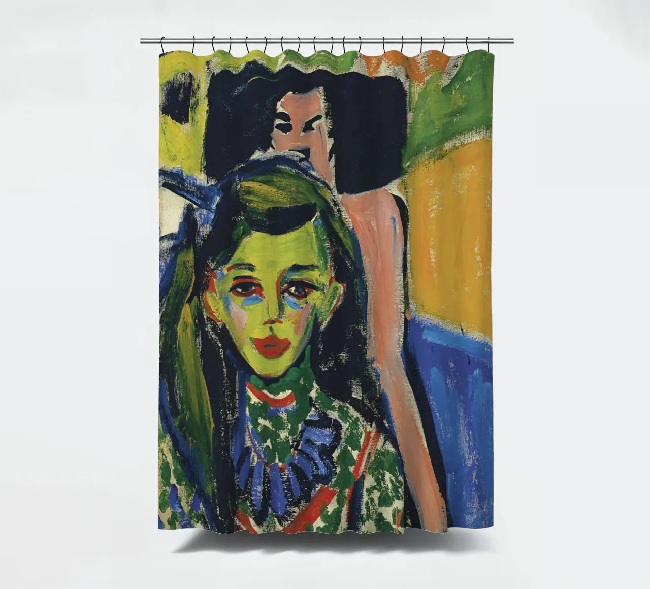 Ernst Ludwig Kirchner - Franzi davanti alla sedia intagliata tenda da doccia da William Store