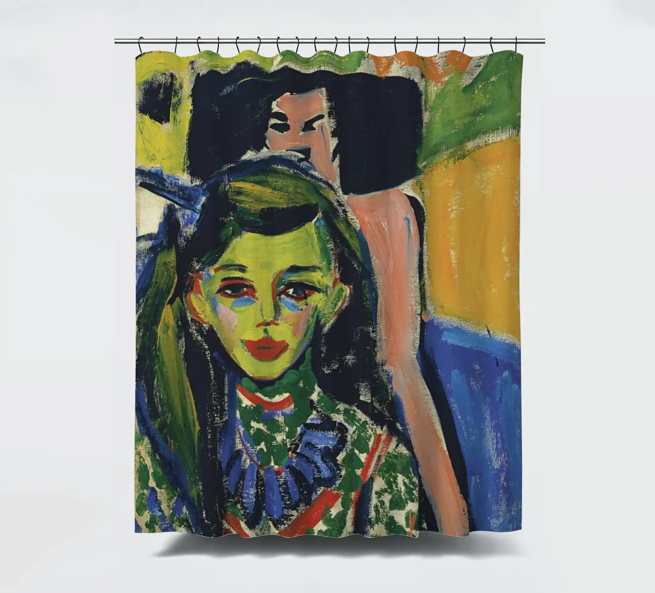 Ernst Ludwig Kirchner - Franzi davanti alla sedia intagliata tenda da doccia da William Store