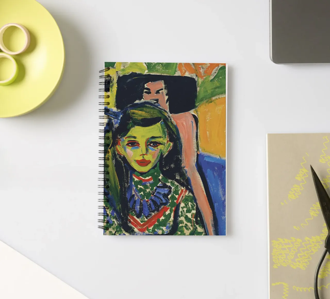 Ernst Ludwig Kirchner - Franzi in front of Carved Chair spiral notebook by William Store