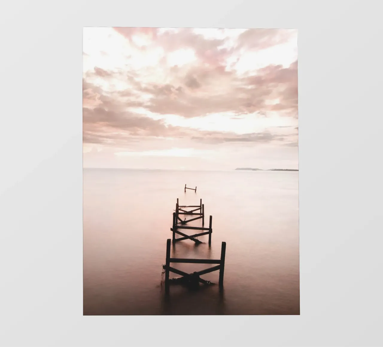 Abandoned jetty at sunset - Quiet coastal motif photo wallpaper by Whole©