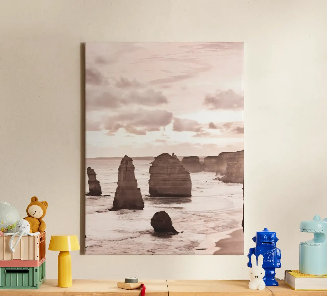 Majestic coastal cliffs - the power of nature canvas with Floater frame by Whole©