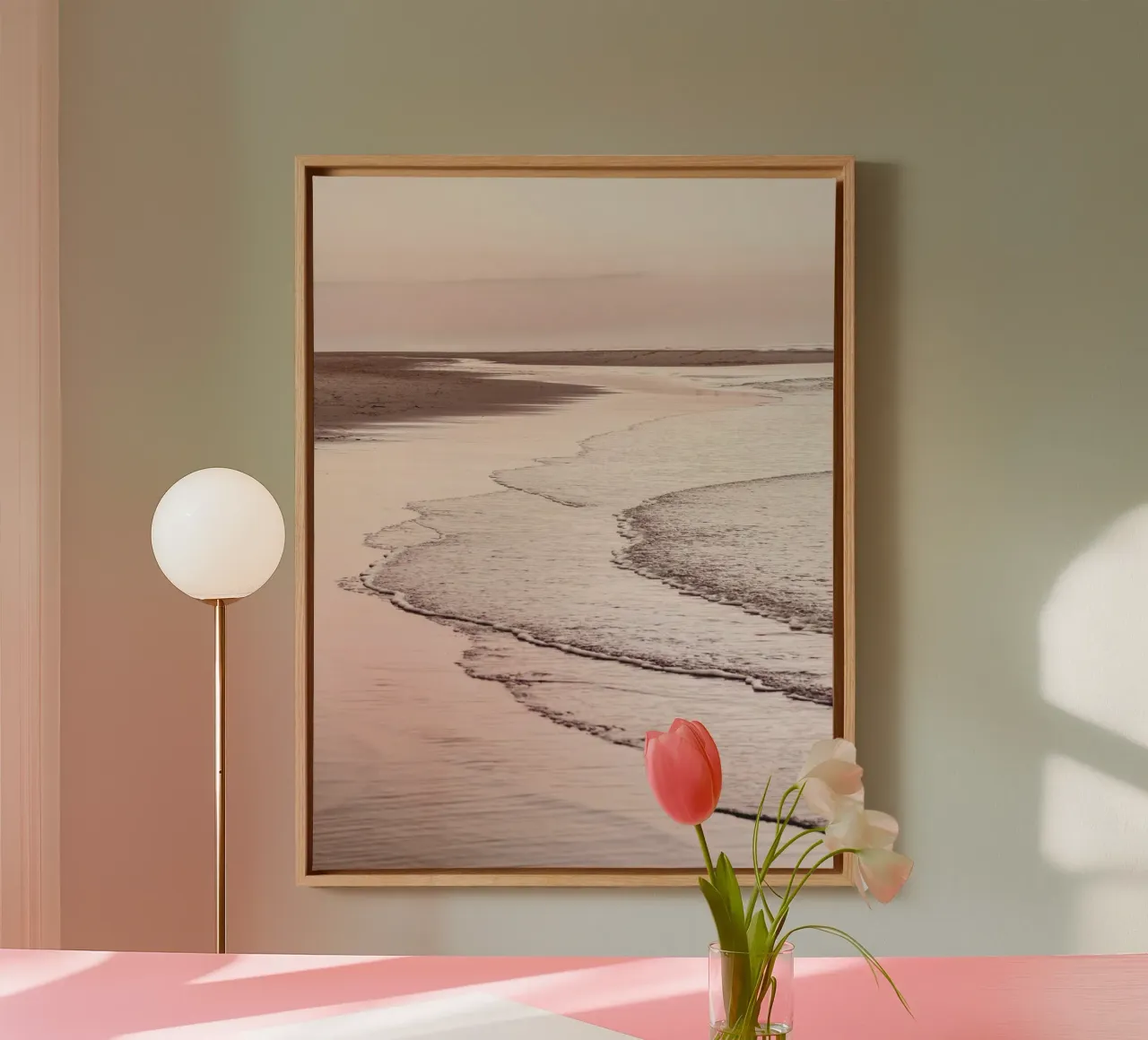 Zachte branding op het strand - harmonie en rust canvas van Whole©
