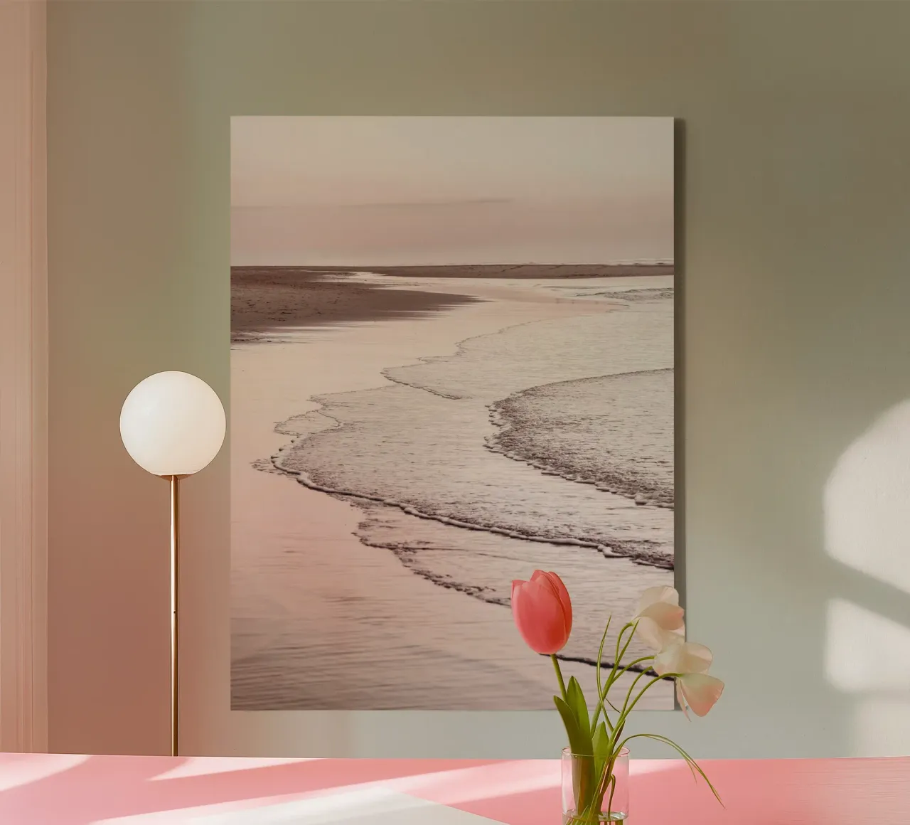 Zachte branding op het strand - harmonie en rust canvas van Whole©