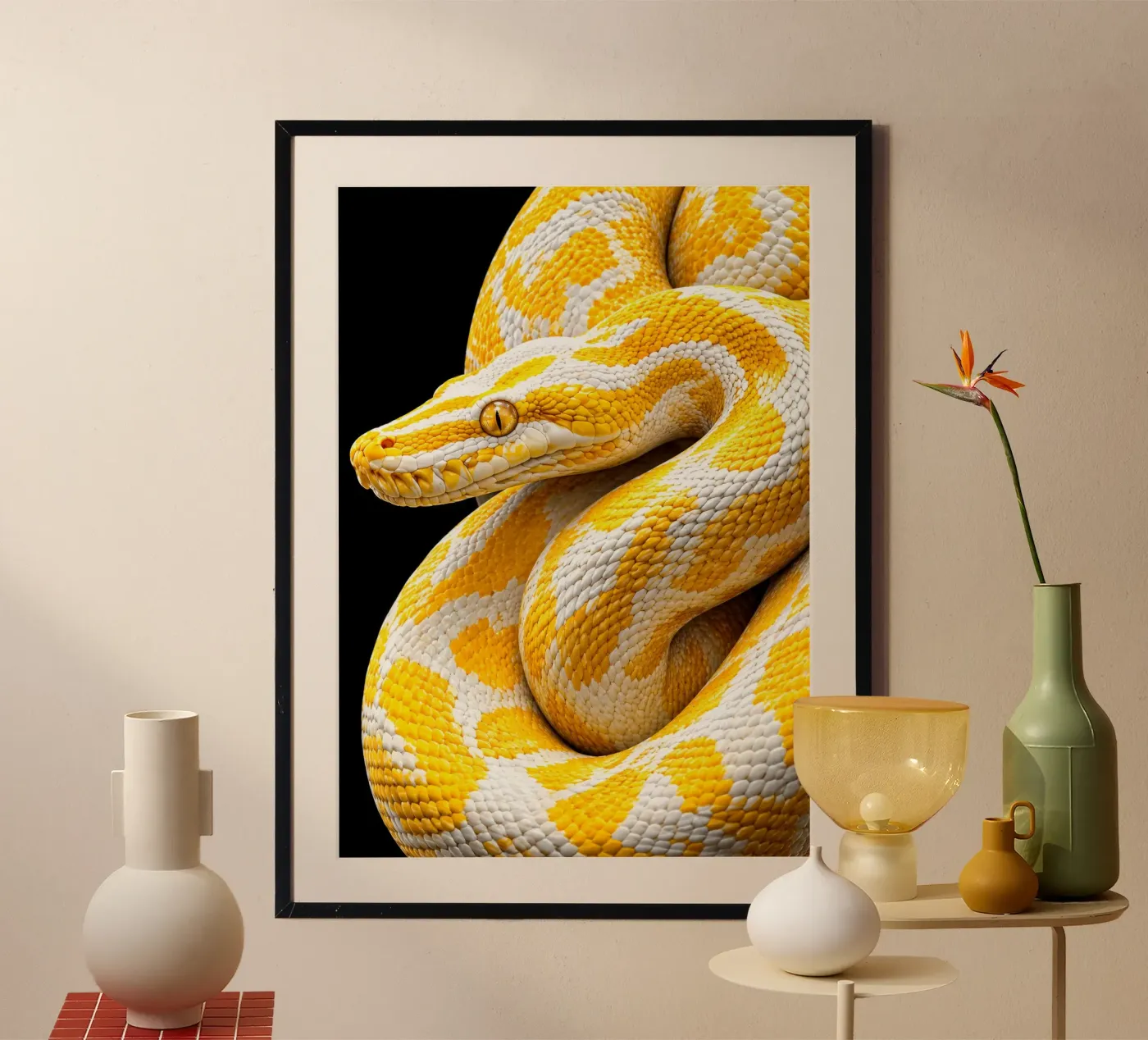 Goldene Albino-Python Poster von NASposteris